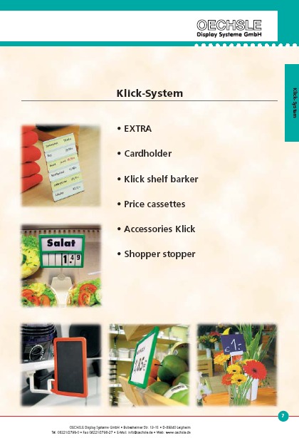 Klicksystem. Delikatesseskilte, prisskilte & tilbeh&oslash;r